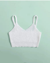 Load image into Gallery viewer, Indie knitted White Crochet Crop top
