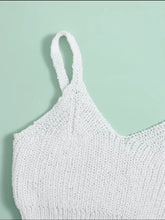 Load image into Gallery viewer, Indie knitted White Crochet Crop top
