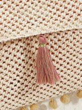 Load image into Gallery viewer, Tassel Decor Flap Straw Bag
